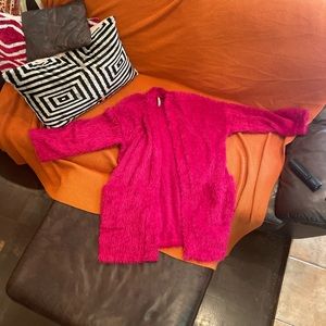 My Story Magenta Shaggy Cardigan